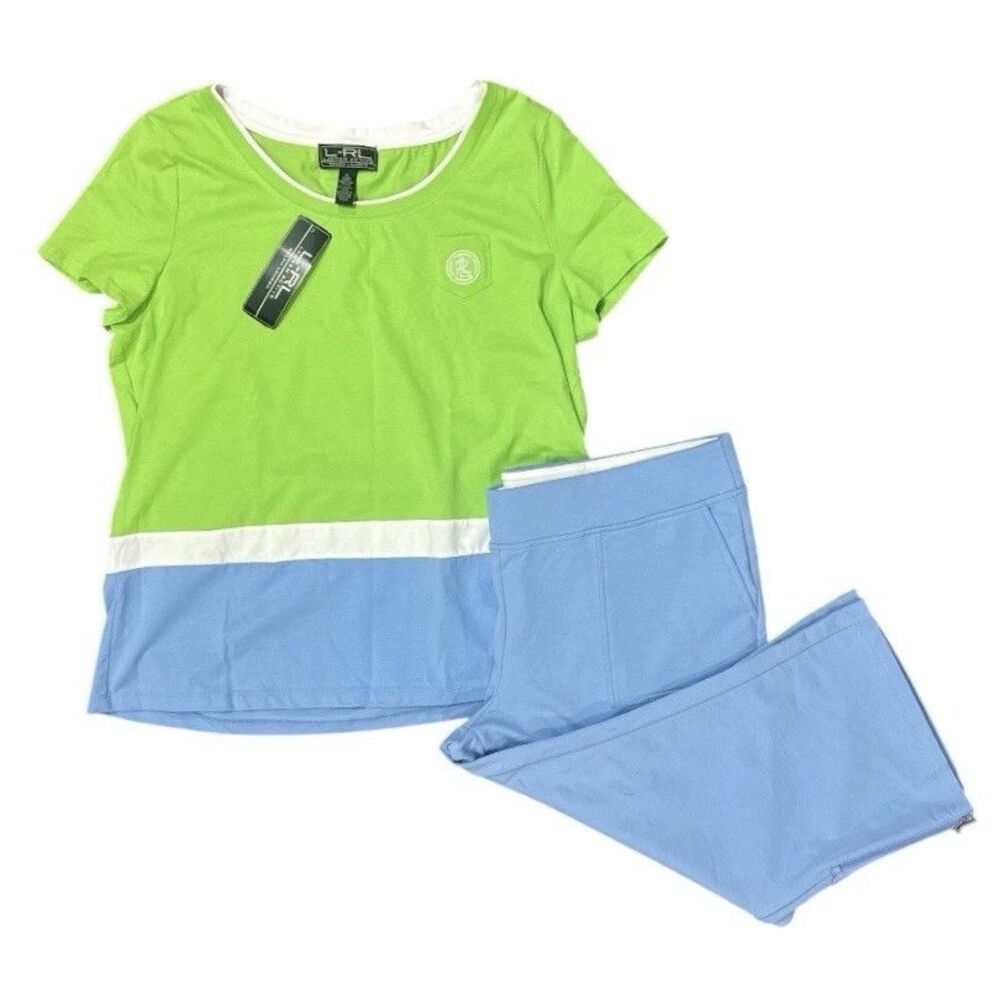 Lauren Ralph Lauren Active Womens S Short Sleeve Zip-Up Hoodie Short Set Y2K